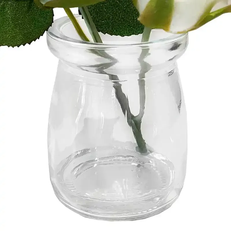 Buy Roser i glas, 12cm, hvid, kunstig blomst