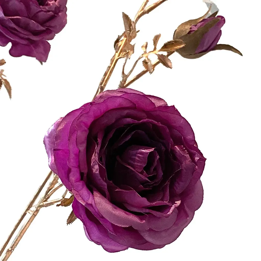 Buy Roser i lilla på guld stilke, 110cm, kunstig