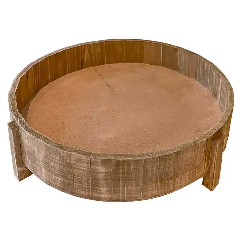 Buy Rund bakke i træ m. ben, Ø38cm