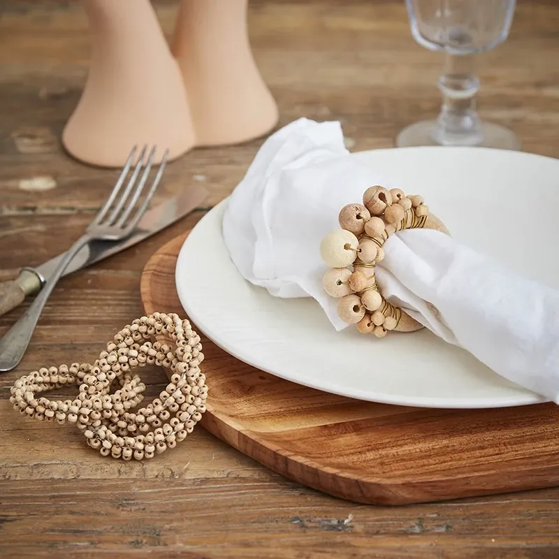 Buy Servietring m mix træperler