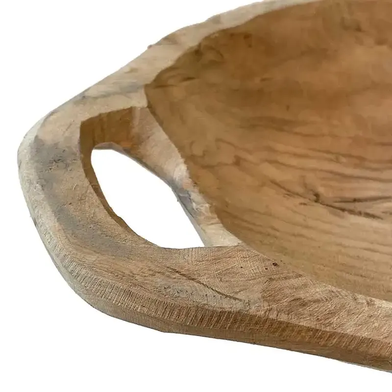 Buy Skål i teak træ med håndtag, 30 cm