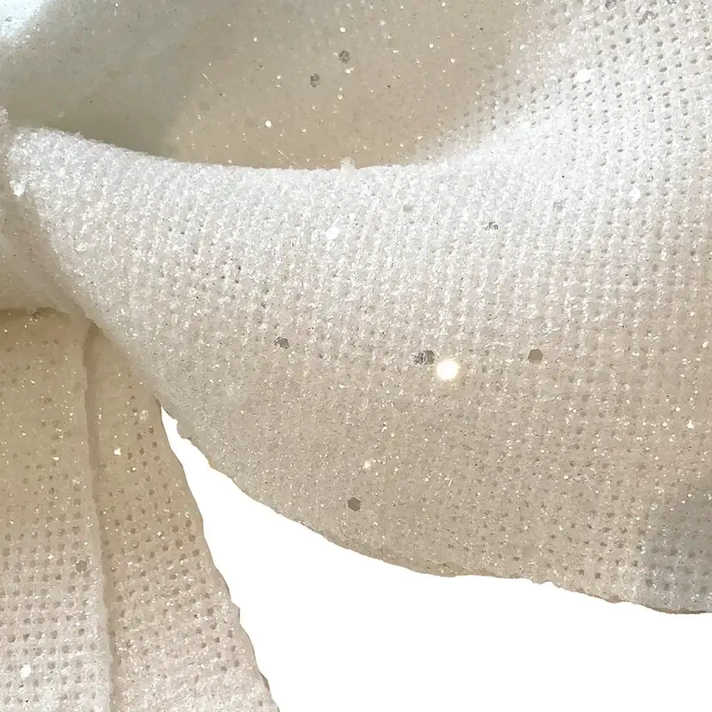 Buy Sløjfe i hvid m glimmer og ophæng, 40cm