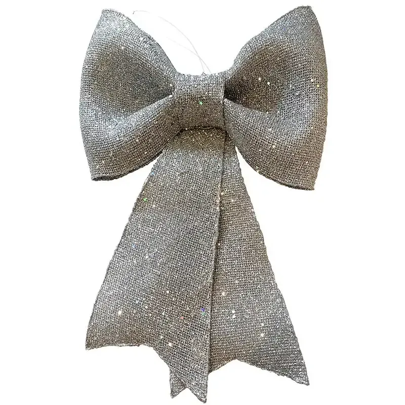 Buy Sløjfe i sølv m glimmer og ophæng, 40cm