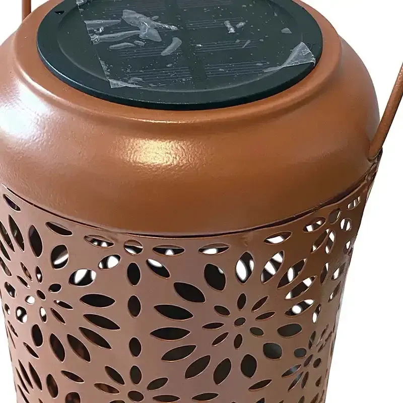 Buy Solcelle lanterne, orange, metal, 17cm