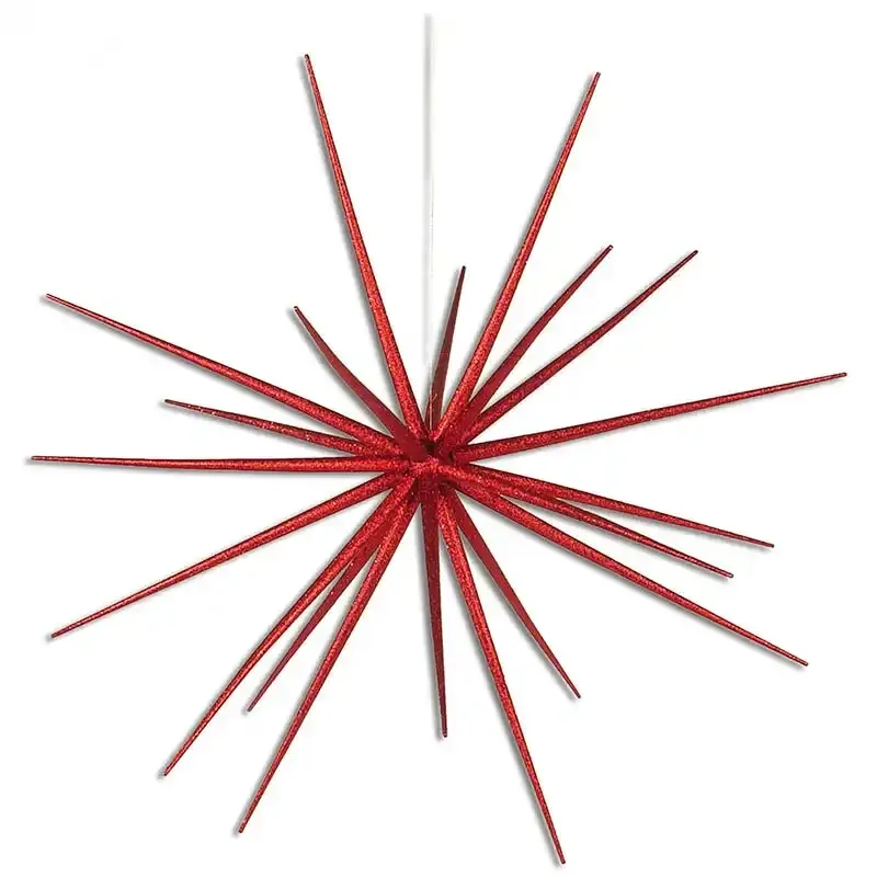 Buy Sputnik stjerne, rød glitter, Ø38