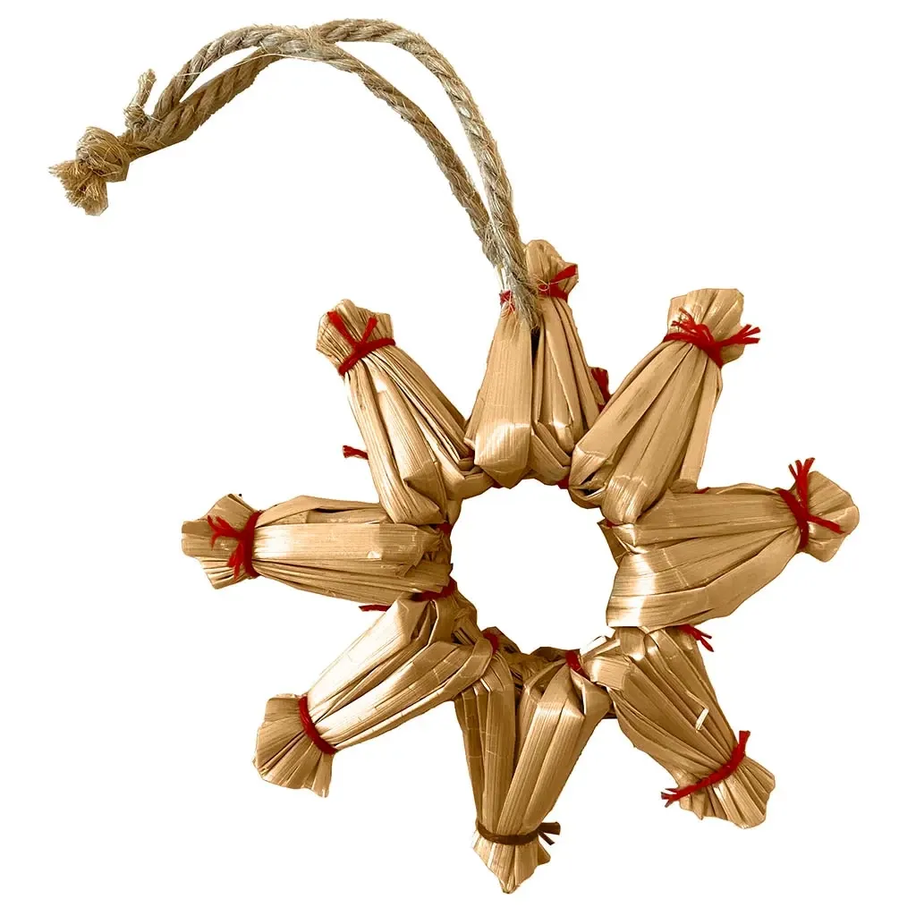 Buy Stjerne i tørret græs m ophæng, 9cm
