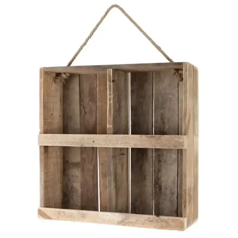 Buy Træ kasse m reb til ophæng, genbrugstræ 2