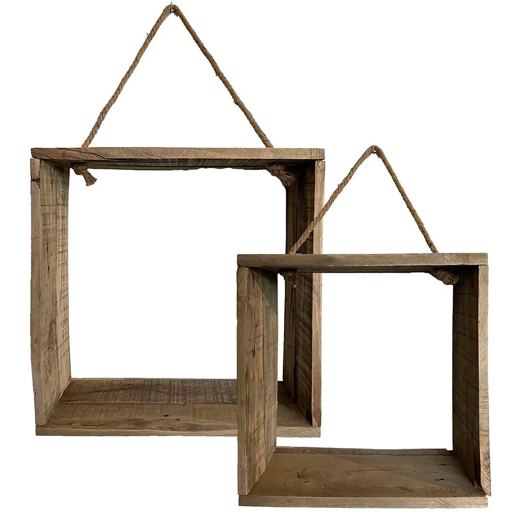 Buy Trækasser til ophæng, 2 stk, rustikt træ