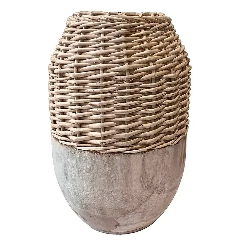 Buy Trævase med flet, paulownia træ, H38cm