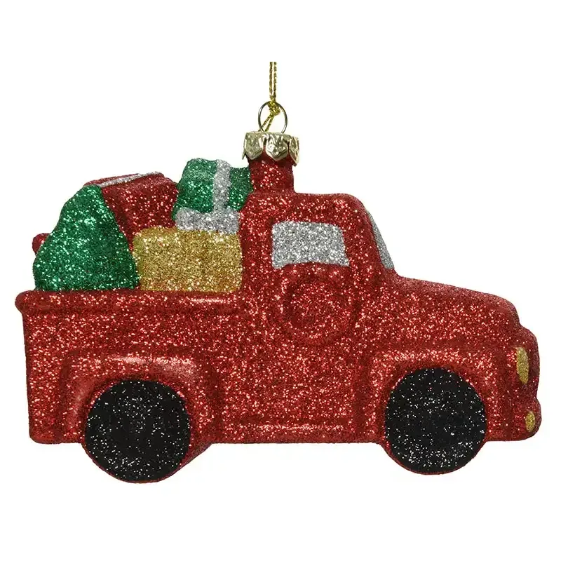 Buy Truck m gaver, glitter rød, 8,5cm