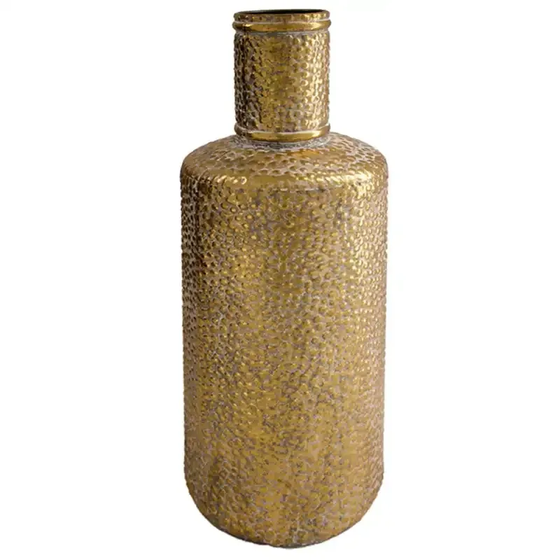 Buy Vase i banket metal, antik guld look, 52cm