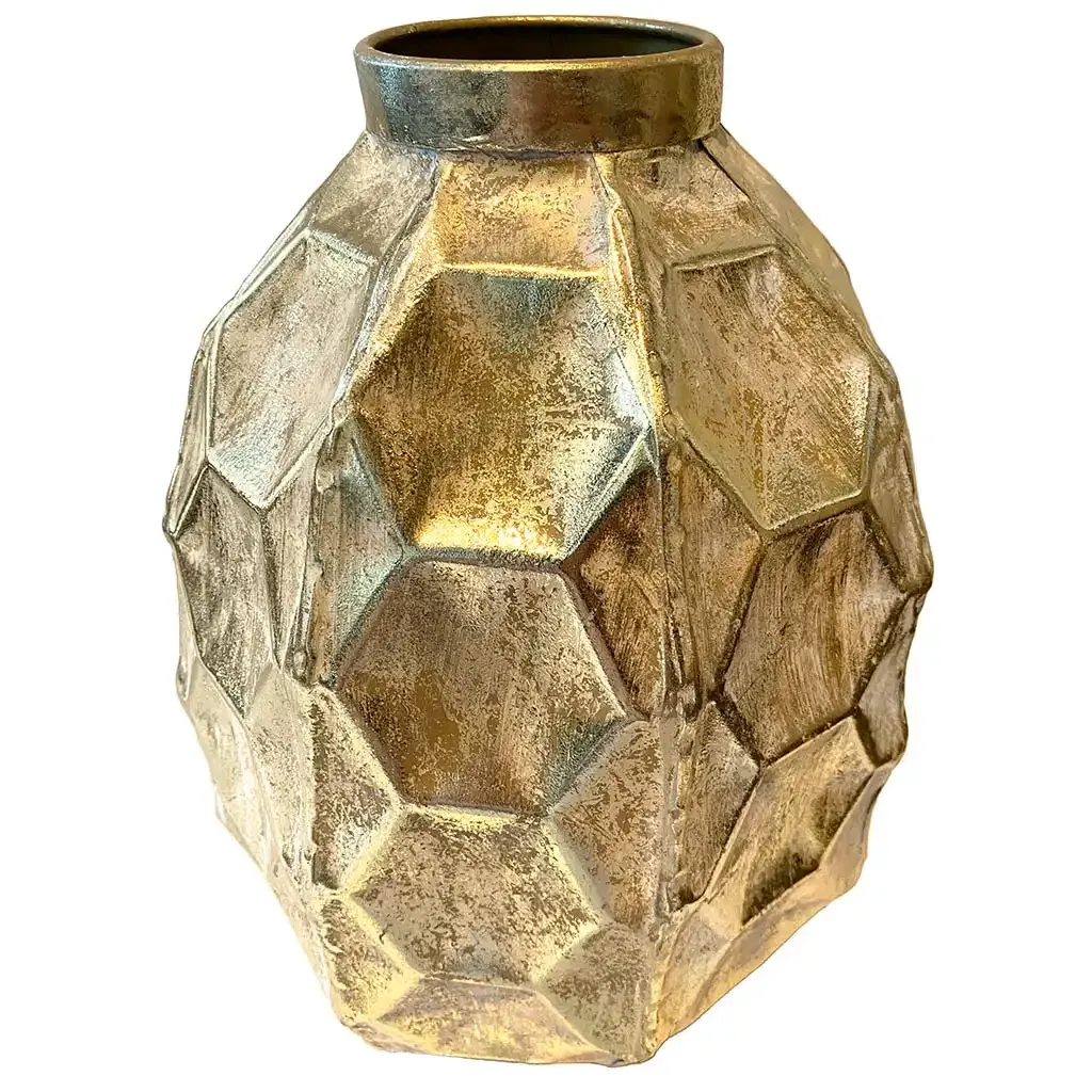 Buy Vase i banket metal, guld, 31cm