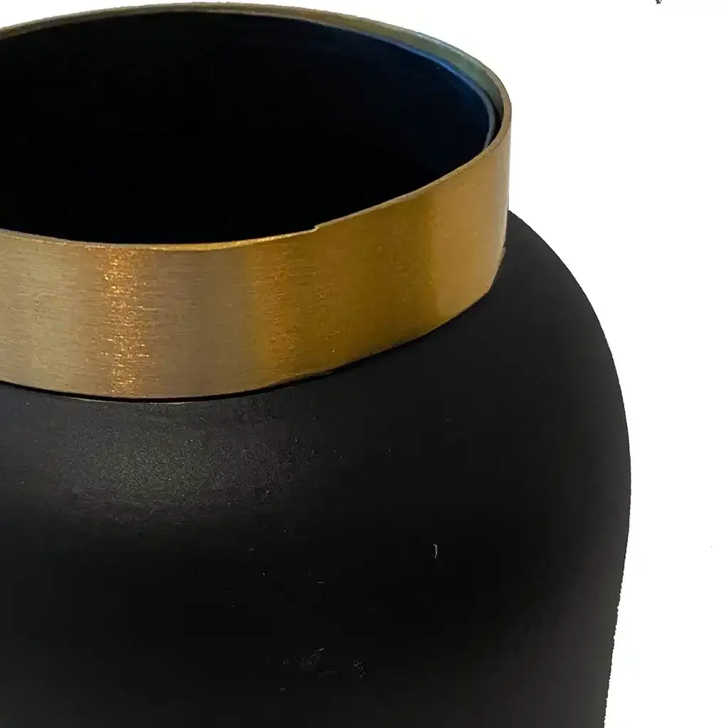 Buy Vase i metal m guld kant, 17cm