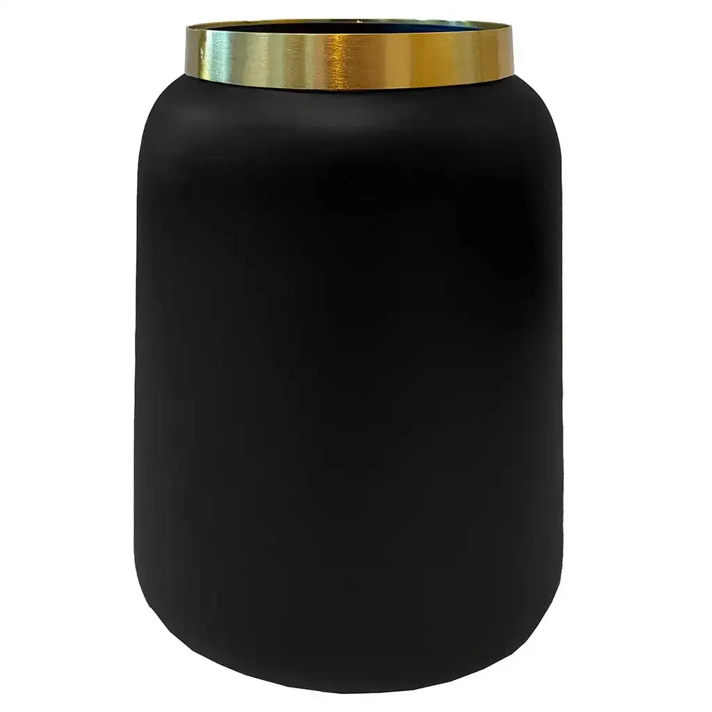 Buy Vase i metal m guld kant, 26cm