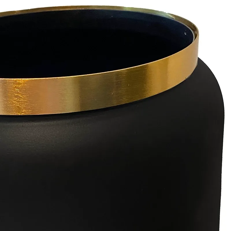 Buy Vase i metal m guld kant, 34cm