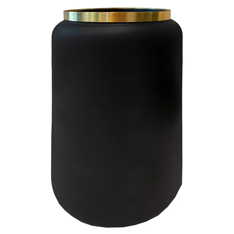 Buy Vase i metal m guld kant, 34cm