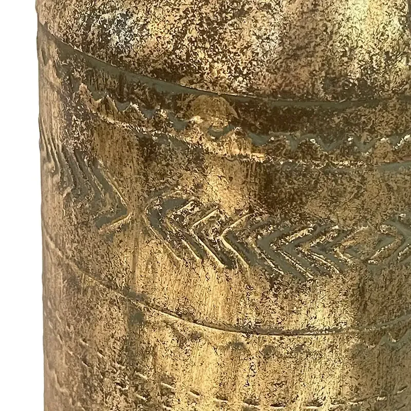 Buy Vase i metal m mønster, antik guld look, 48cm