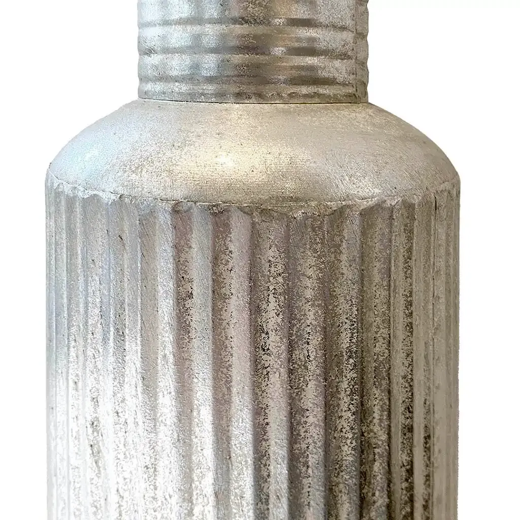 Buy Vase i metal, sølv mønster, 53cm