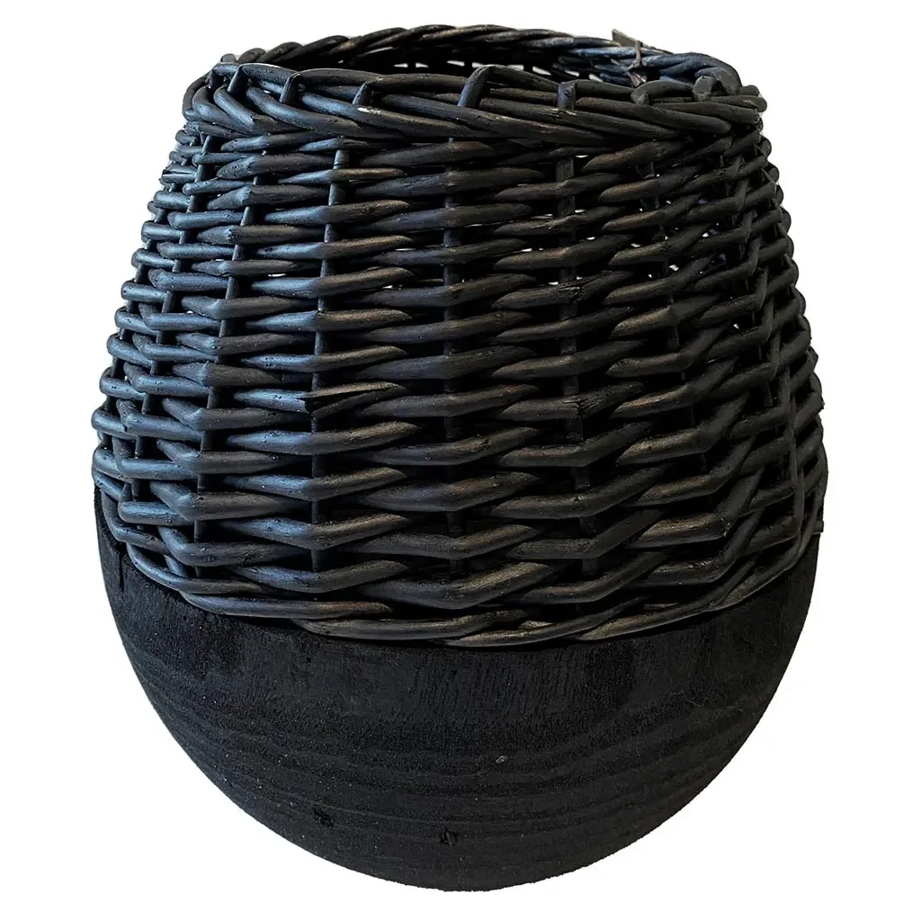 Buy Vase m flet/paulownia, 38cm, sort