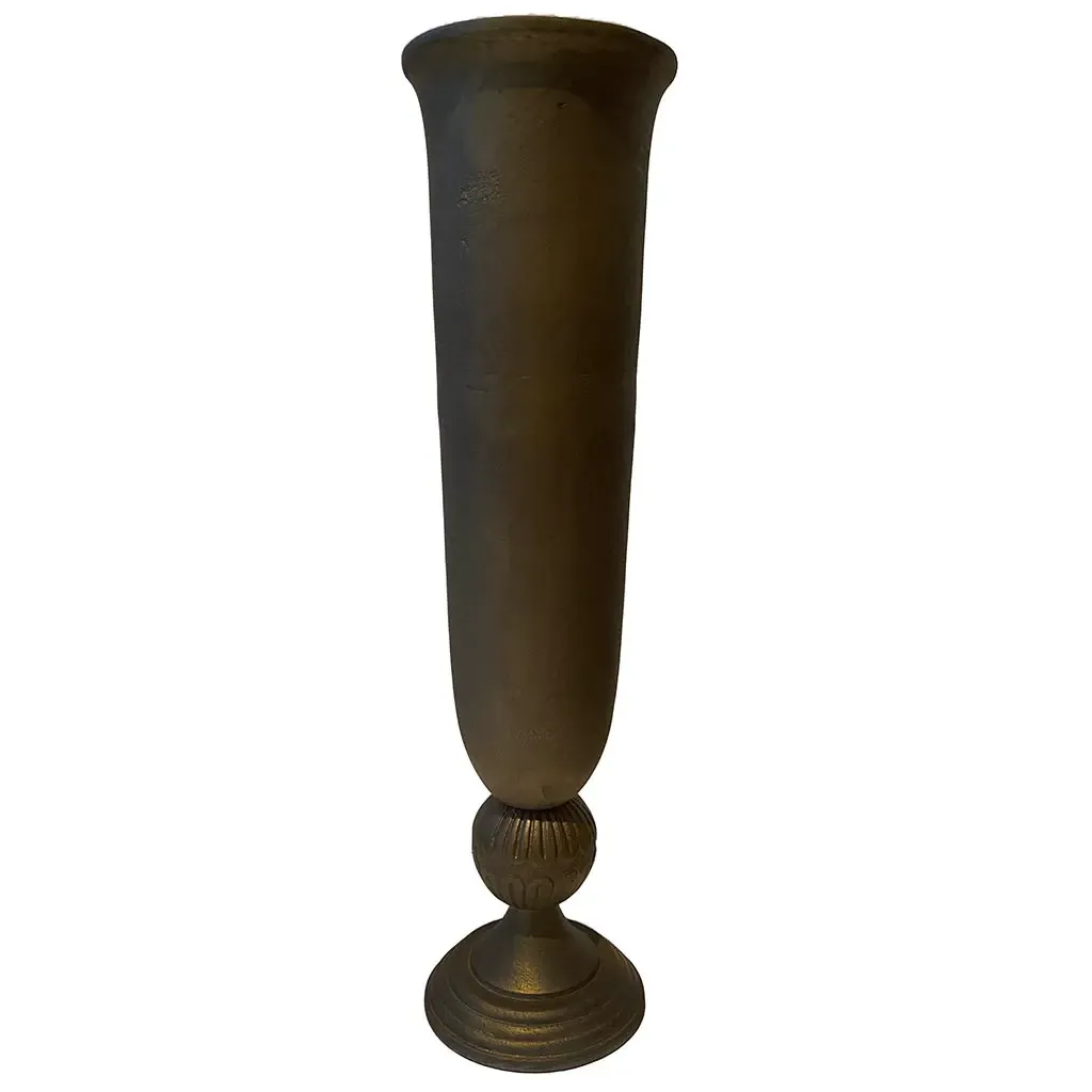 Buy Vase m fod, antik guld look, 47cm