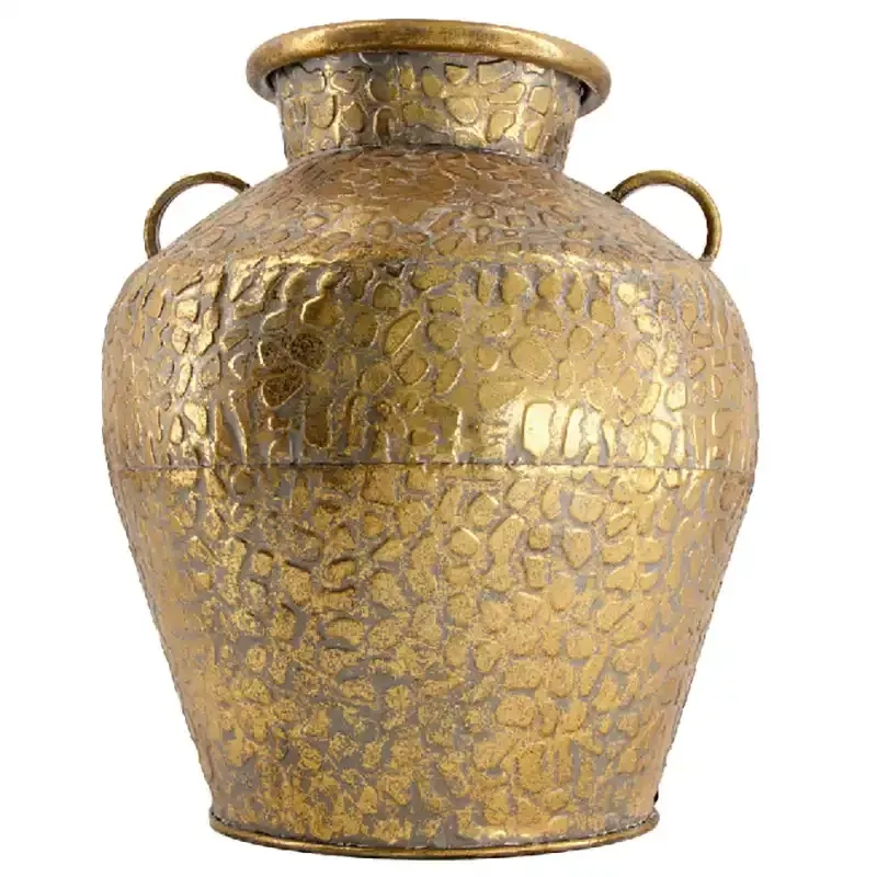 Buy Vase m hank i banket metal, antik guld look