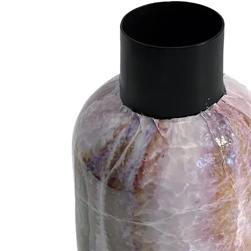 Buy Vase m marmor look i metal, 20 cm