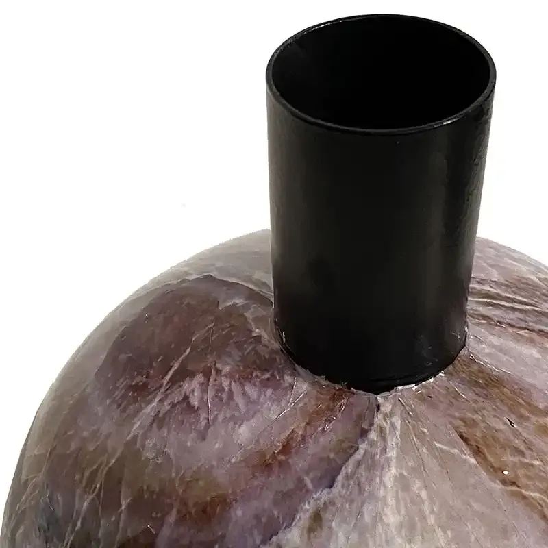 Buy Vase m marmor look i metal, 20cm