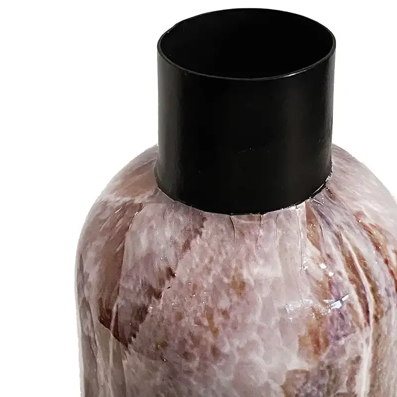 Buy Vase m marmor look i metal, 28cm