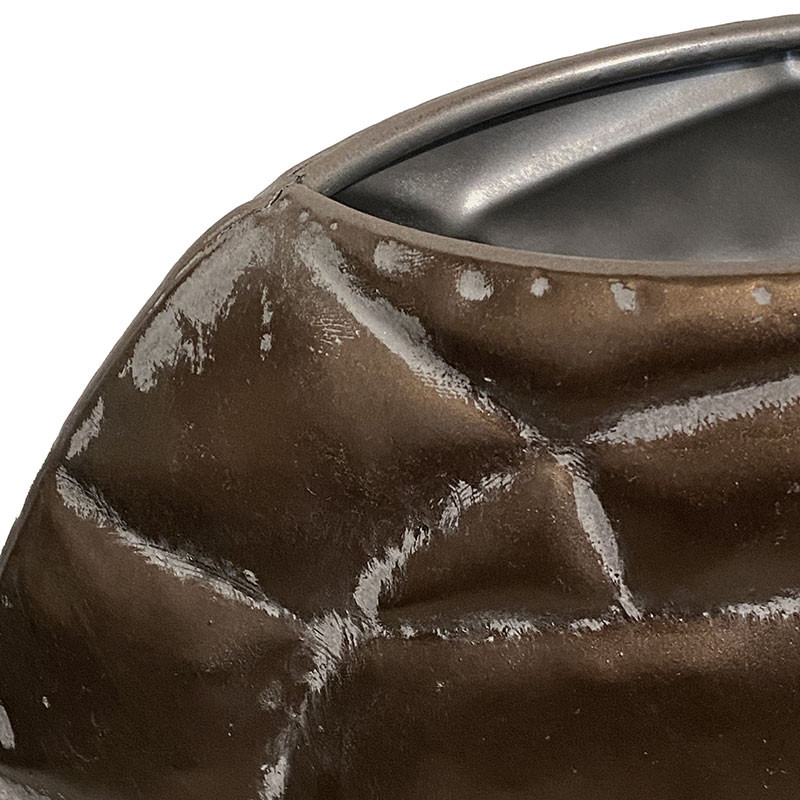 Buy Vase m struktur, bronze, metal, 35,5cm