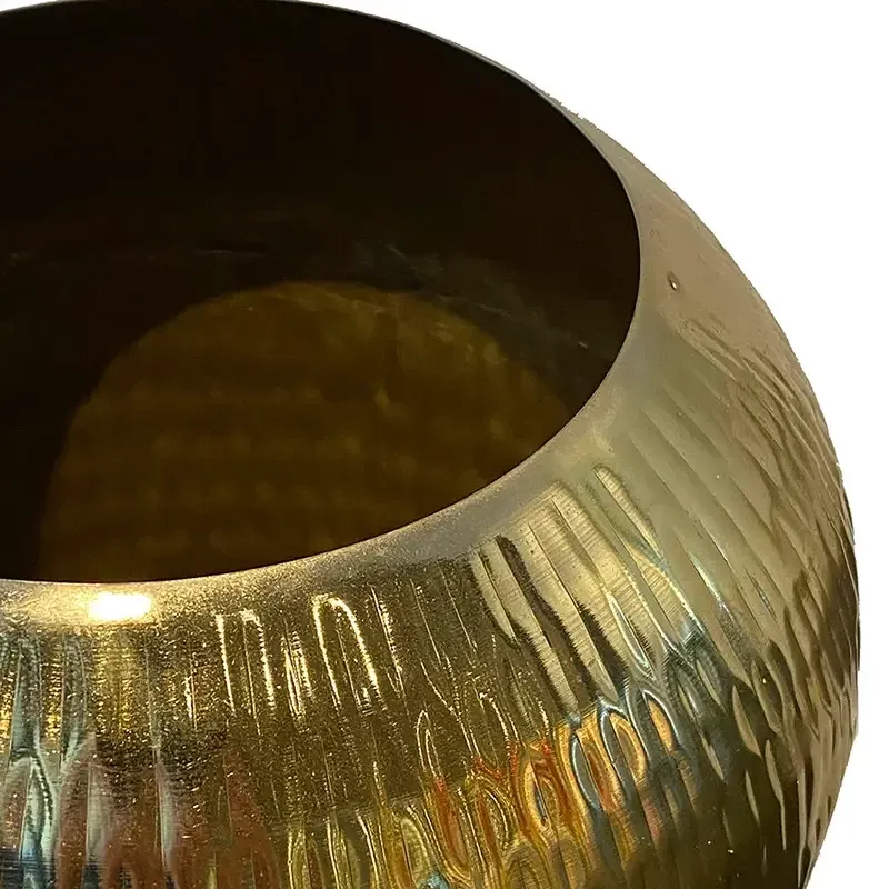 Buy Vase/krukke i metal, guld mønster, 49cm