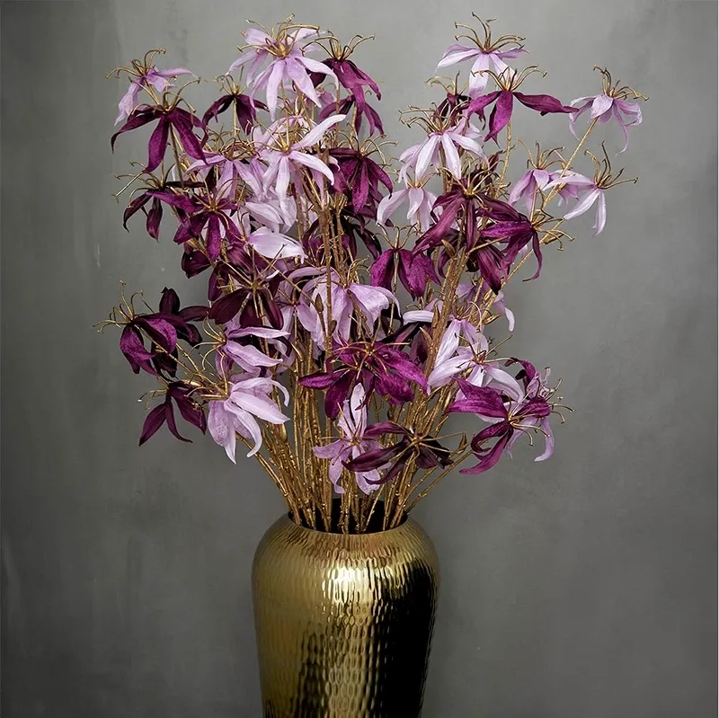 Buy Vase/krukke i metal, guld mønster, 49cm