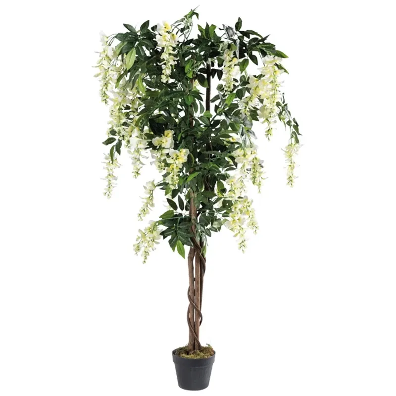 Buy Wisteria træ i potte, hvid, 150cm. kunstig træ