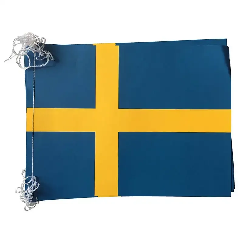 Flagranke med 10 flag - Sverige - fra Brøndsholms webshop
