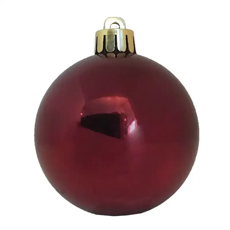 Julekugler i bordeaux, blanke og matte kugler, 12 stk. i alt