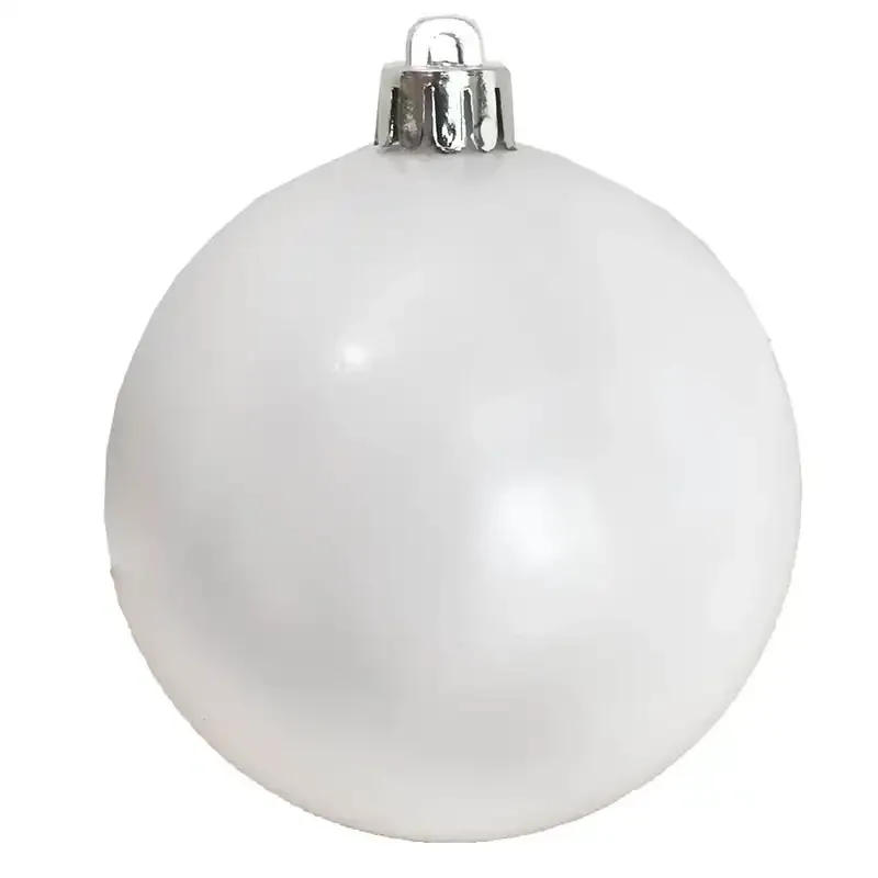 Julekugler, hvide , 6 stk., blank/mat  - fra Brøndsholm