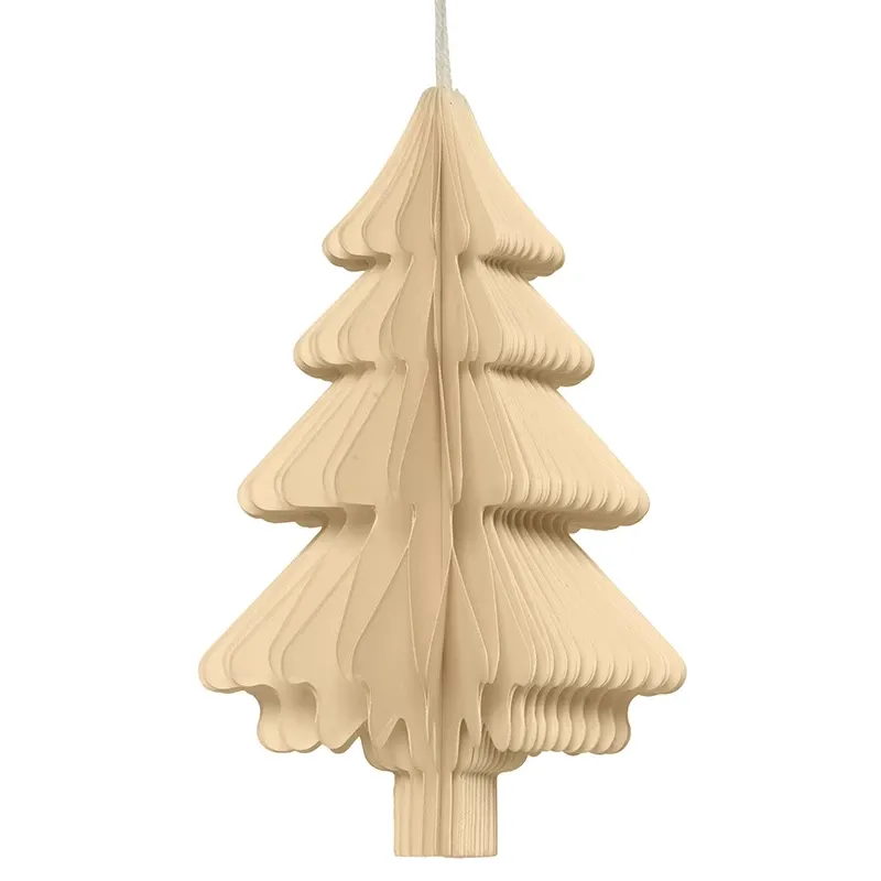 Juletræspynt papir juletræ m ophæng, 15cm