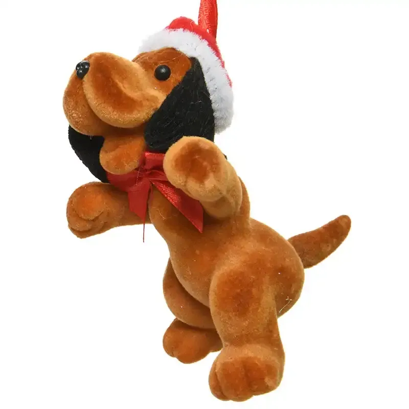 Juletræspynt, hund m ophæng, assorteret