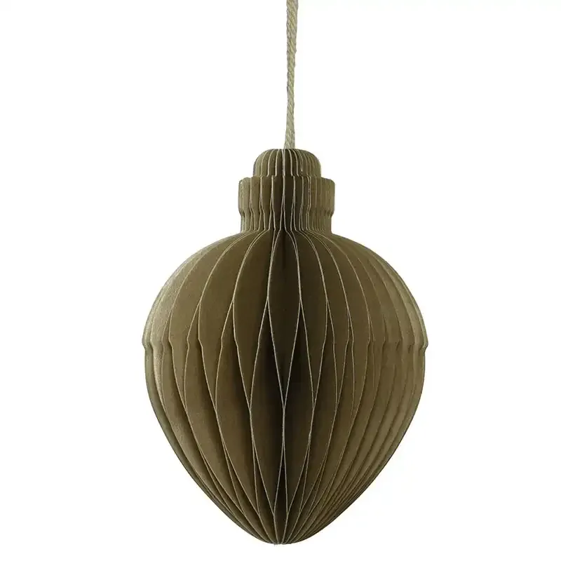 Juletræspynt, papirs kugle m ophæng, 10cm