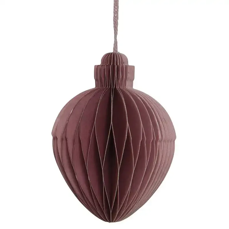 Juletræspynt, papirs kugle m ophæng, 10cm