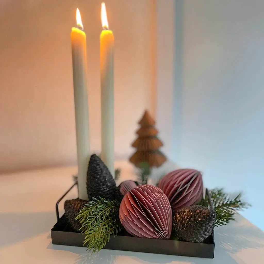 Juletræspynt, papirs kugle m ophæng, 10cm