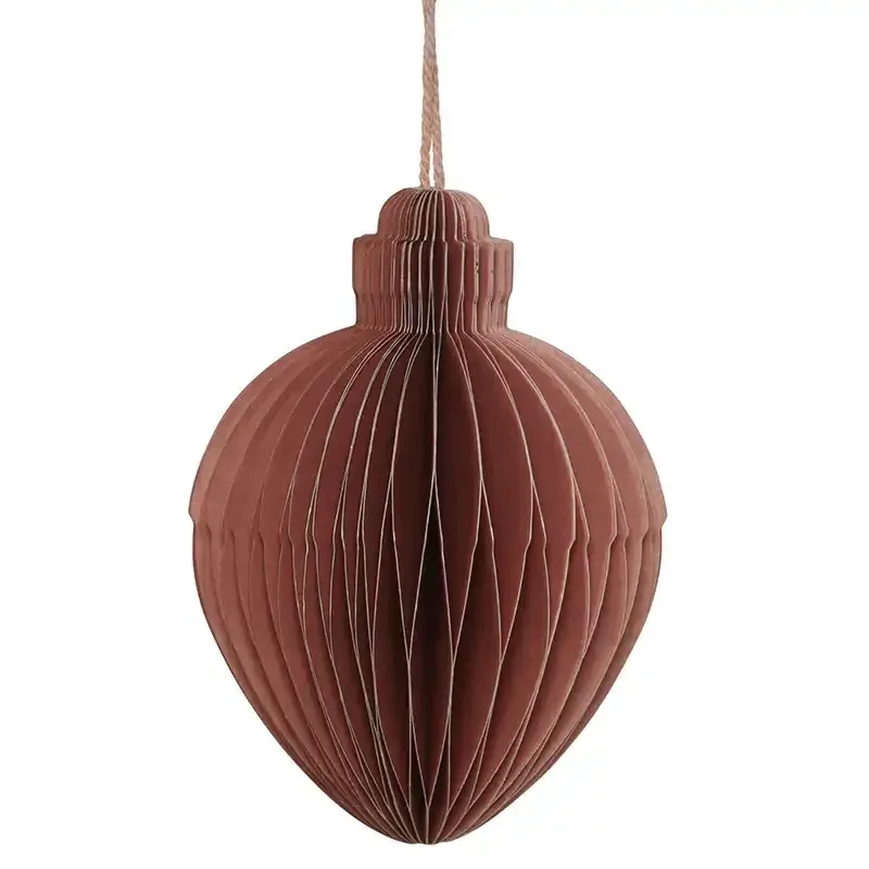 Juletræspynt, papirs kugle m ophæng, 10cm