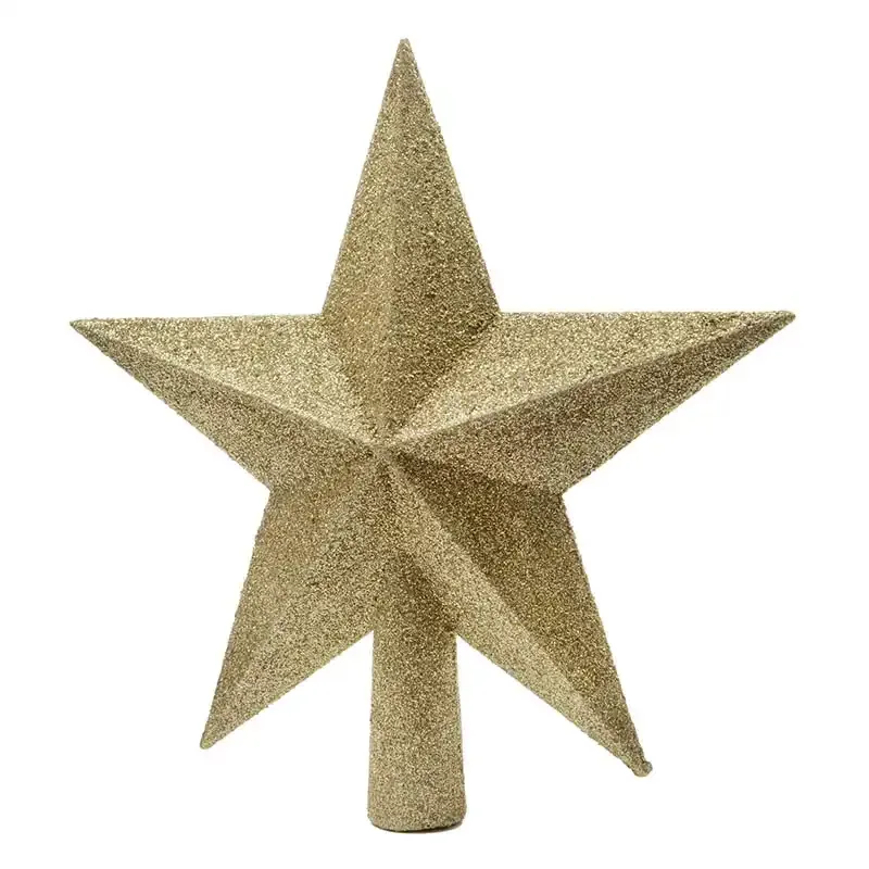 Juletræsstjerne | Køb topstjerne i guld glimmer hos Brøndsholm