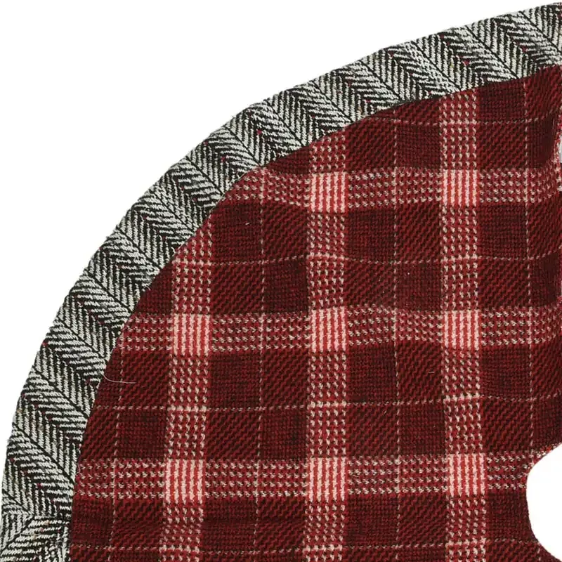 Juletræstæppe, rund m røde tern, 100cm