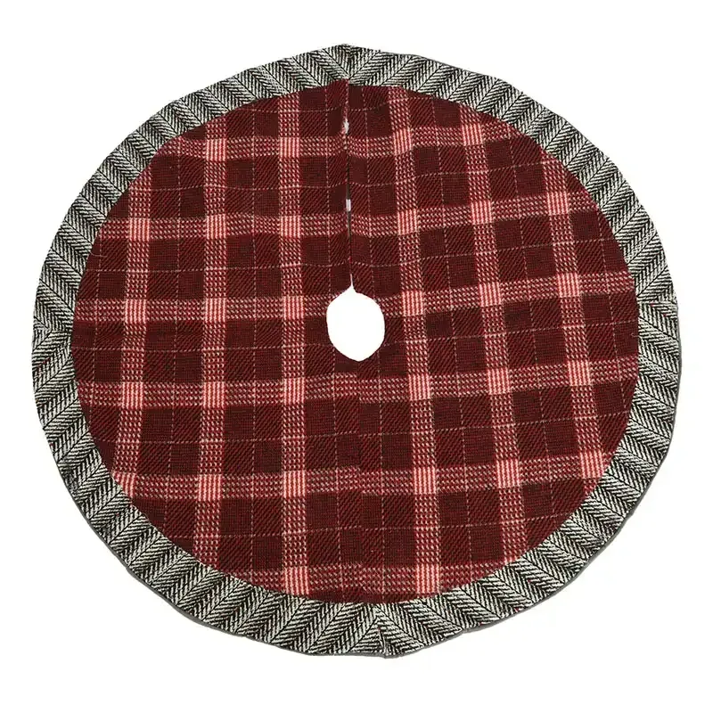 Juletræstæppe, rund m røde tern, 100cm