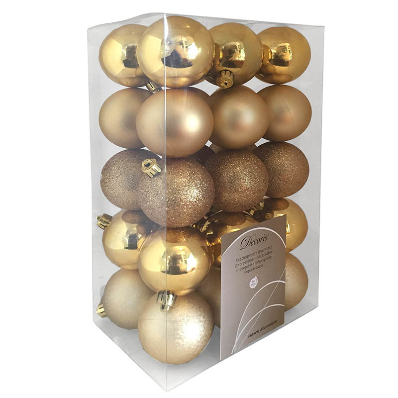 Julgranskulor, Guld-mix, 6 cm, 30 st./förpackning