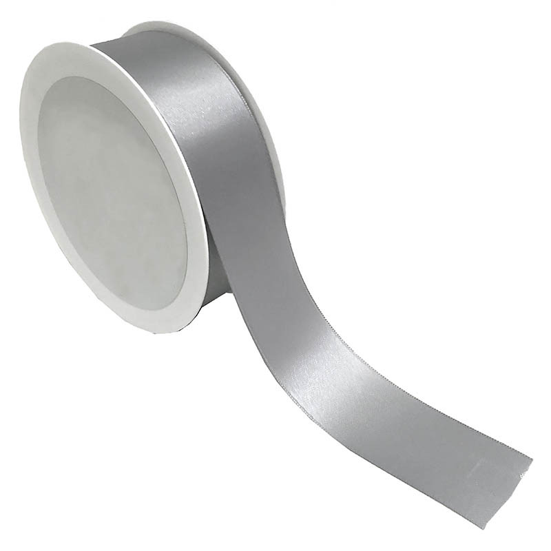 Køb 40 mm Satinbånd, sølv hos Brondsholm.dk