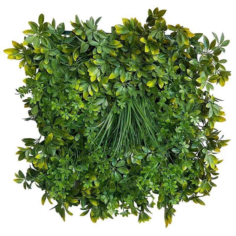 Køb Bladmix plade, paraplytræ, UV, 50x50cm, kunstig plante hos Brondsholm.dk