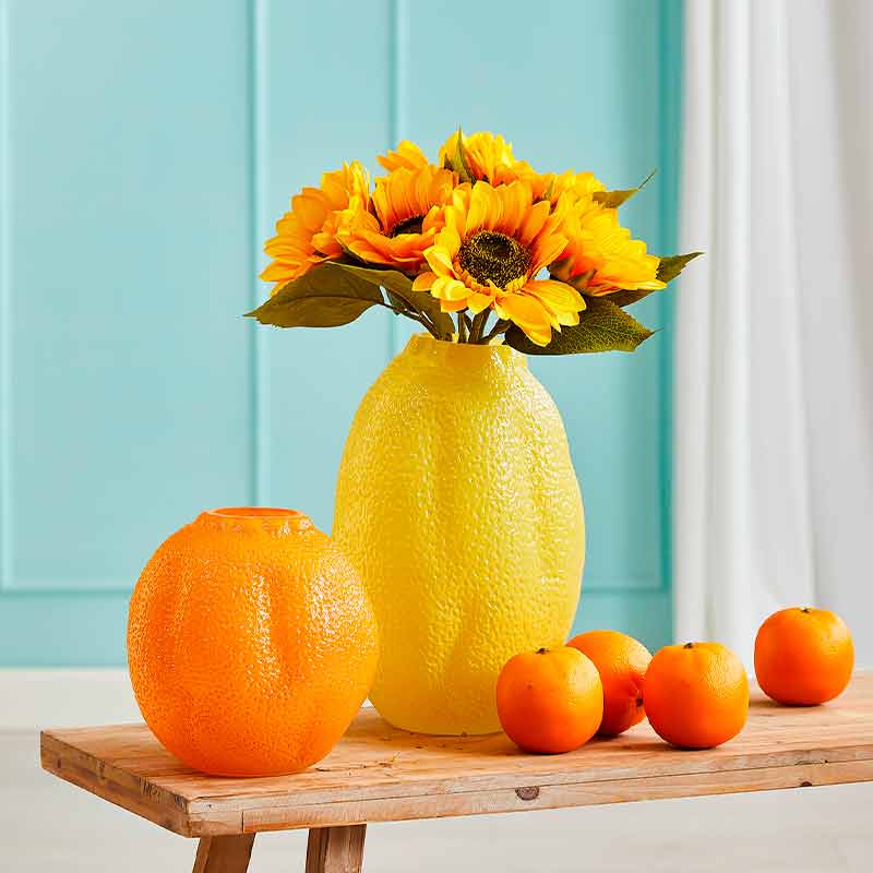 Køb Citron vase i glas, 29cm