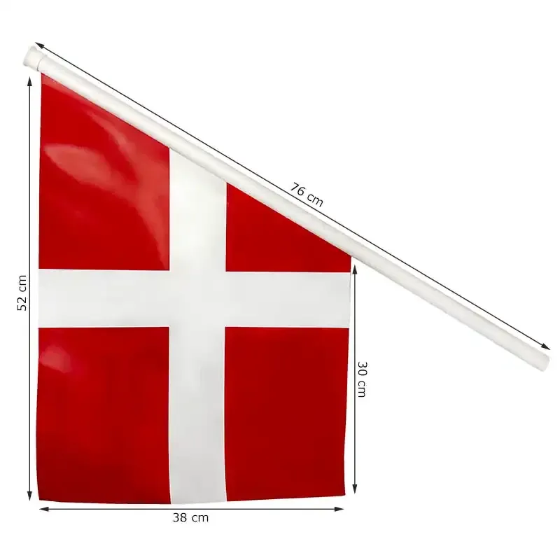 Køb Facadeflag, "Dannebrog", inkl. stang hos Brondsholm.dk