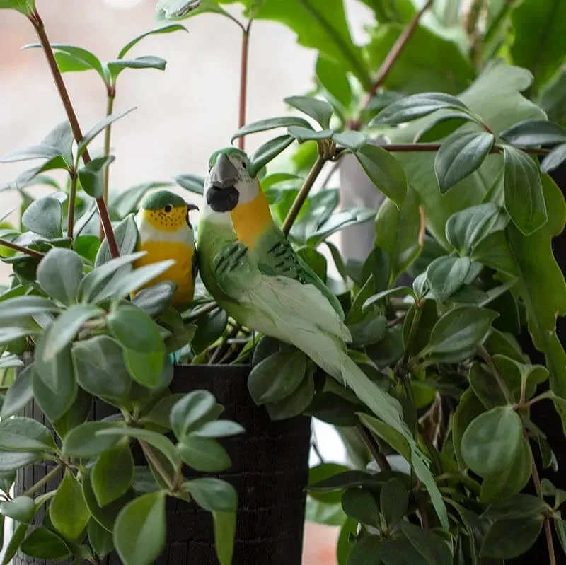 Køb Fugl på pind, 23cm Grøn, kunstig dyr hos Brondsholm.dk